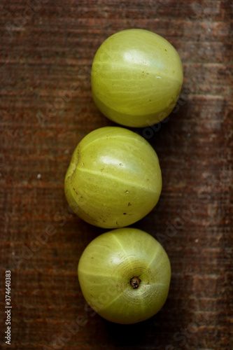 Gooseberry on wooden background