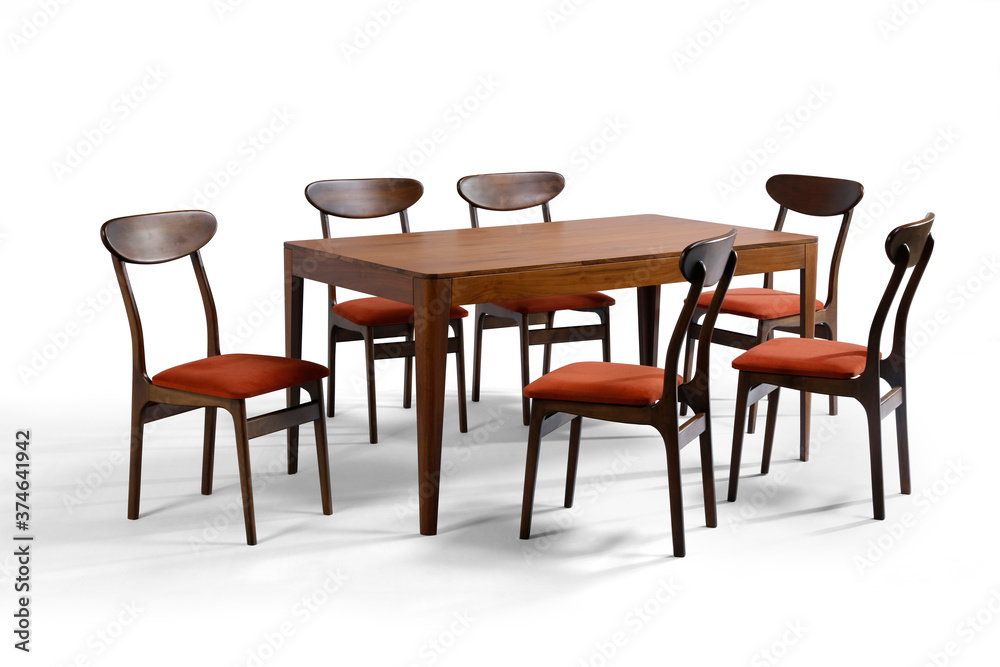 modern dining table on white background modern dining table on white background