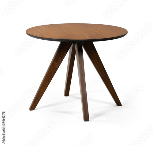 Single dining table on white background
