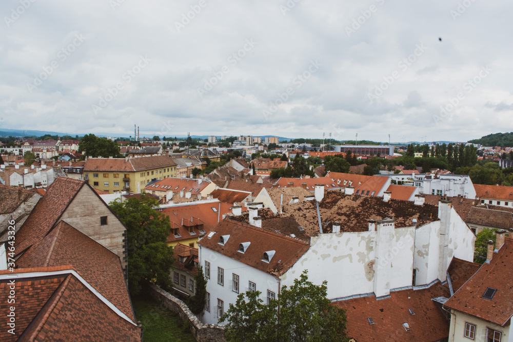 View over old roof tops in Sopron