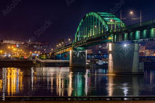 Old Sava Bridge across the river Sava in Belgrade  Serbia