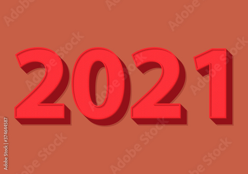 Año 2021 en rojo sobre fondo rojo.
