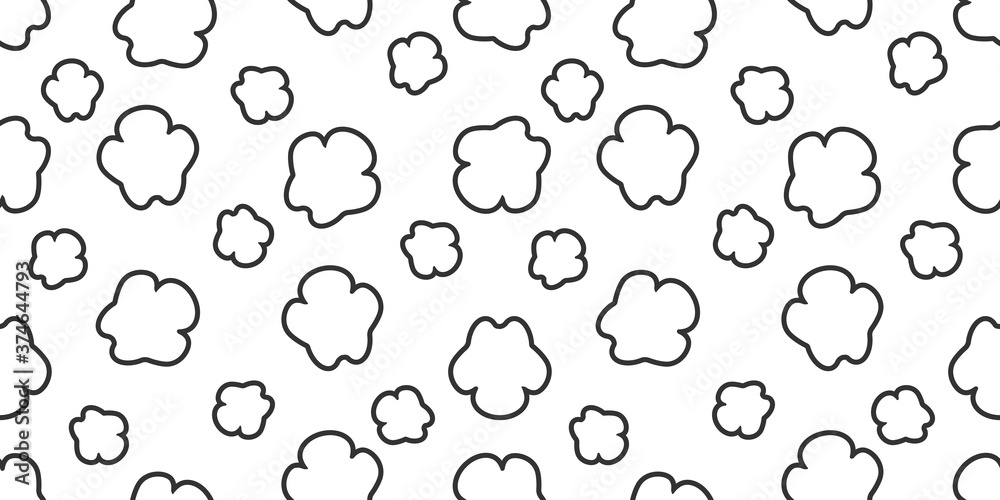 Rhino footprint seamless pattern, Rhino footprint on white background, Animal footprint icons.	