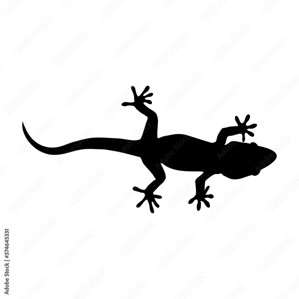 Silueta de lagarto en color negro Silueta de lagarto en color negro
