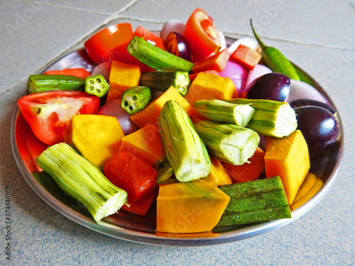chopped vegetable closeup