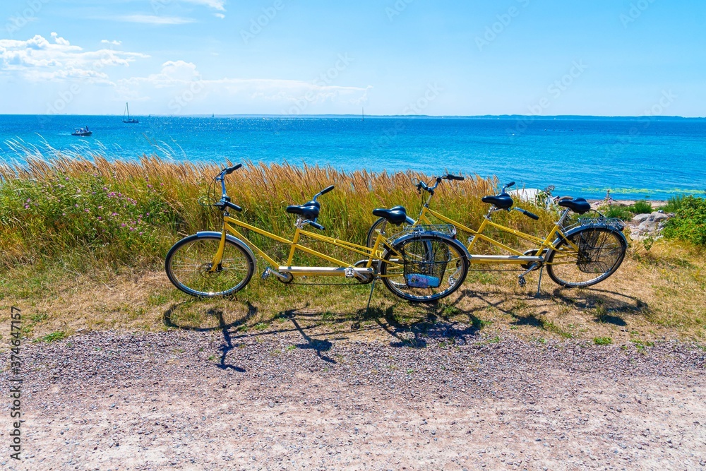 Fototapeta premium Tandem bike on the island of Ven in Sweden. 