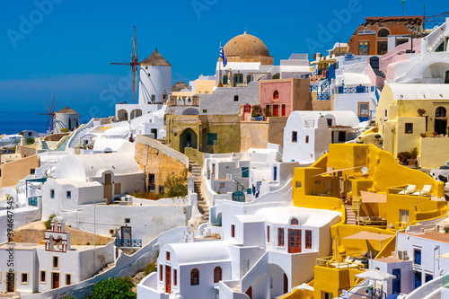 Oia, Santorini. Views of the iconic town in Greece. 