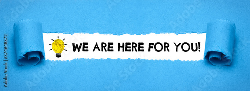 Fotografía we are here for you!