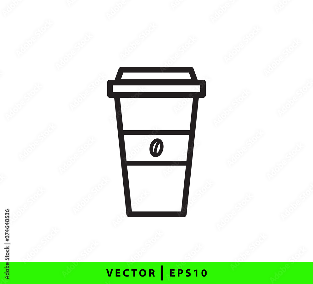 Cup coffee icon vector logo design template Cup coffee icon vector logo design template
