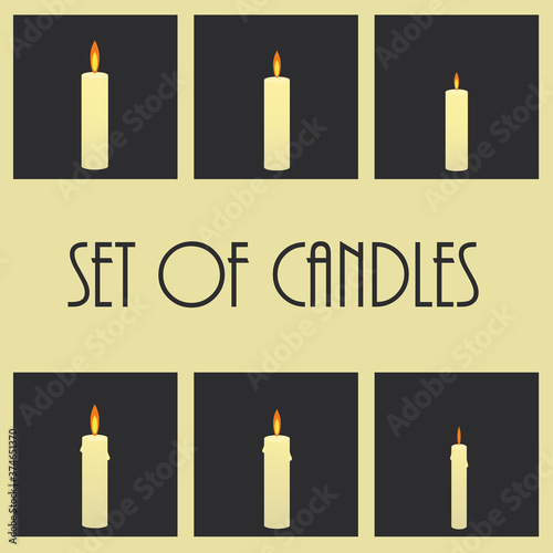 simple vector eps isolated illustration set of halloween candles