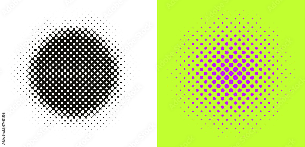 Set of different halftone dots.