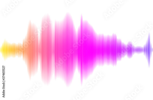 Abstract multicolored sound wave with lines.