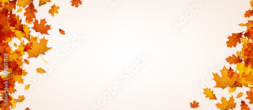 Autumn red oak and maple leaves.