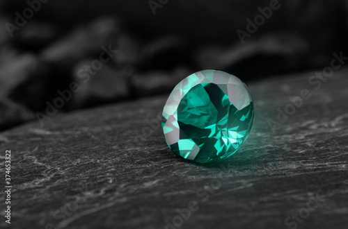 Green emerald oriental sapphire gemstone.