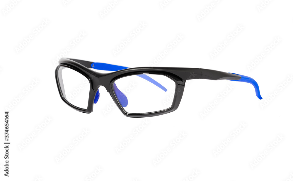 Fototapeta premium Black and blue sport glasses