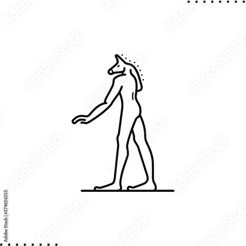 Ancient Egypt,  pharaoh's tomb art vector icon in outlines