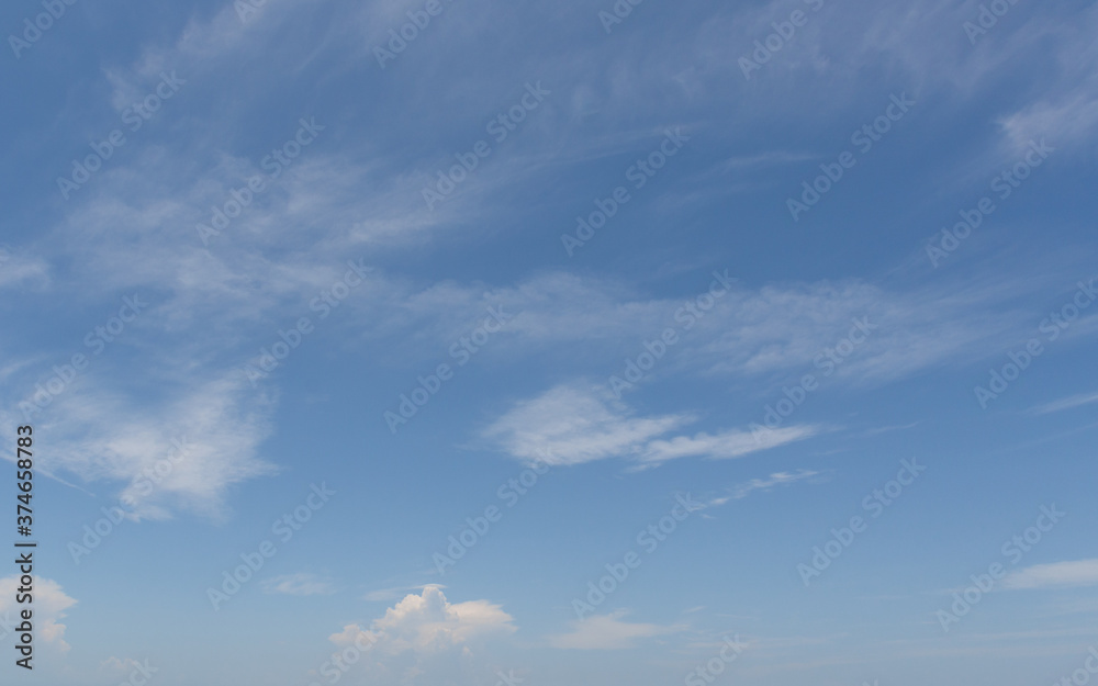 A background image with clouds on a blue sky.
