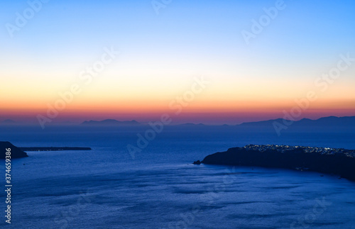 Sunset over Oia on Santorini Greece