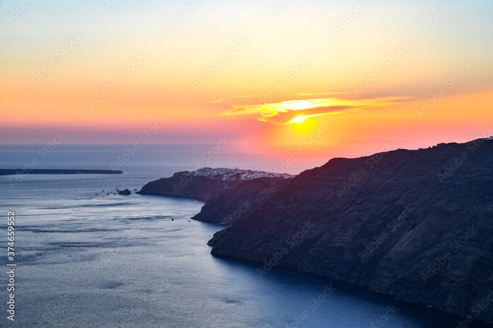 Sunset of Oia on Santorini