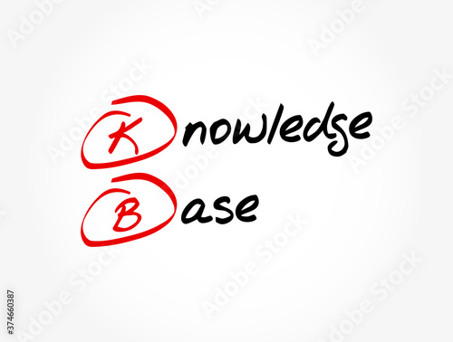 KB - Knowledge Base acronym, technology concept background