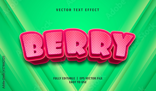 3D Berry Text effect, Editable Text Style	