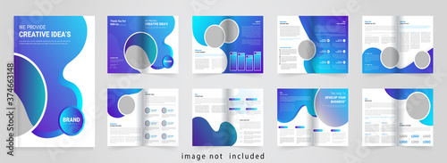 Blue minimal business brochure design
