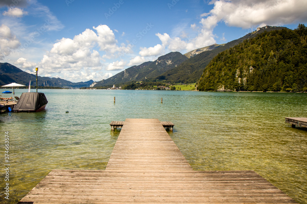 Beautiful view of Lake Wolfgang (Wolfgangsee), Strobl - Austria. HD wallpaper, 4k background