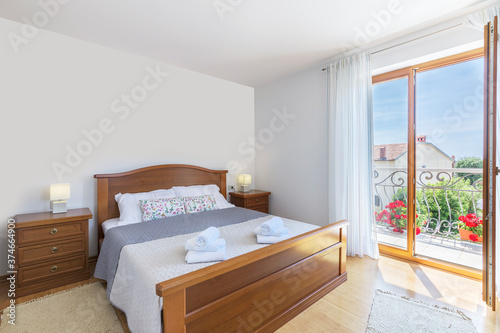 Interior detail of modern bedroom photo