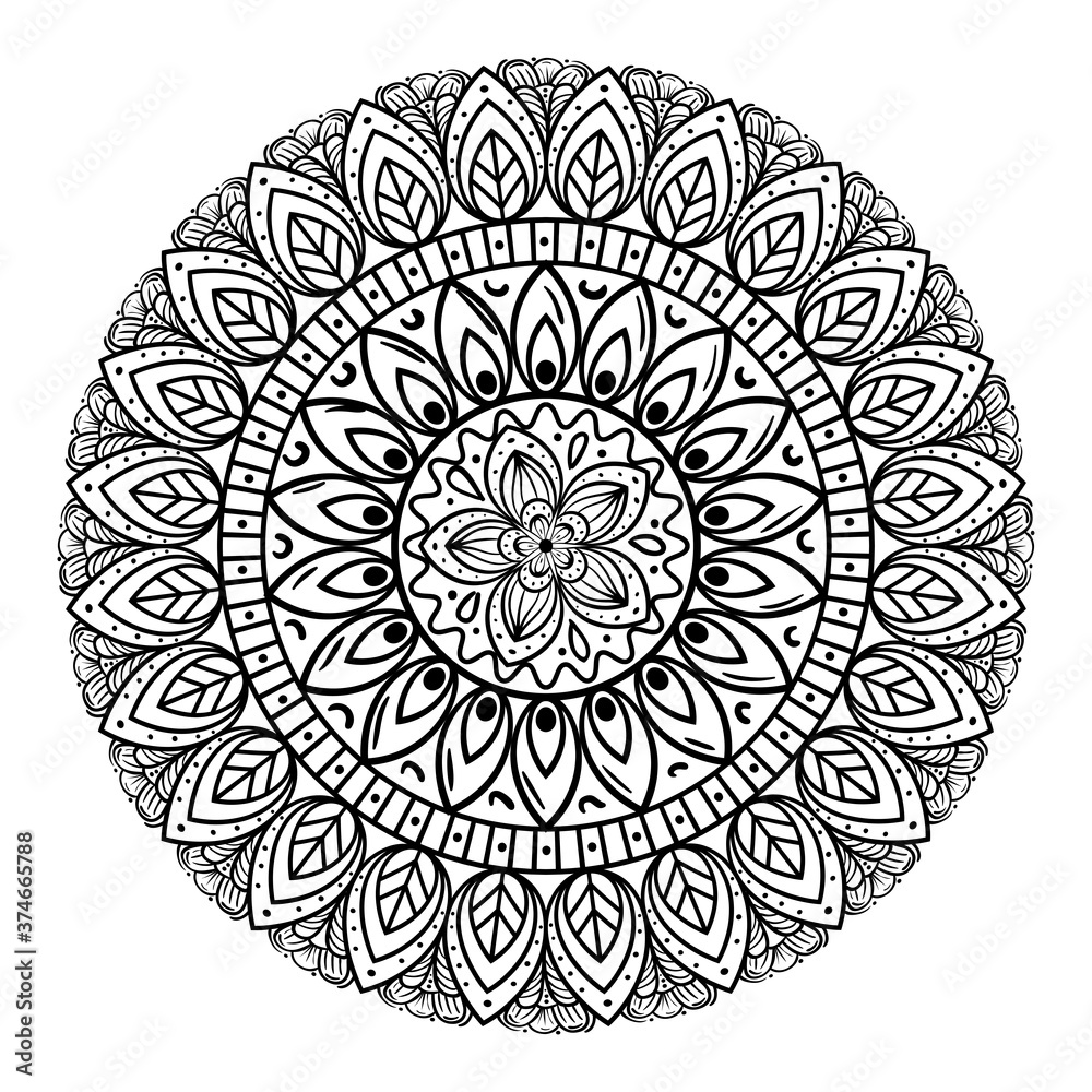 circular mandala on white background, vintage luxury decoration vector illustration design