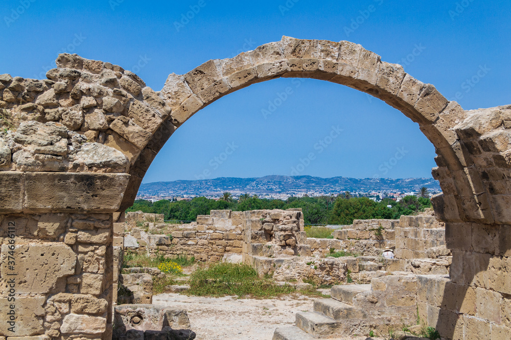 Ancient Roman arch in Paphos, Cyprus.