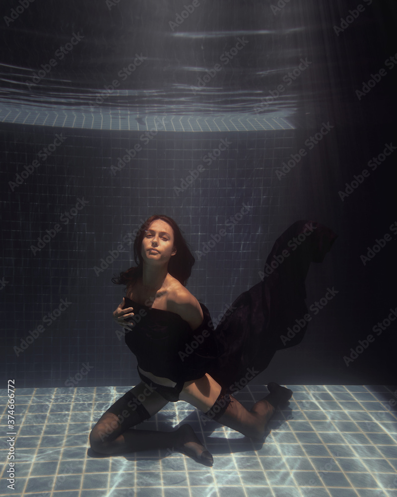 underwater girl in swimming pool