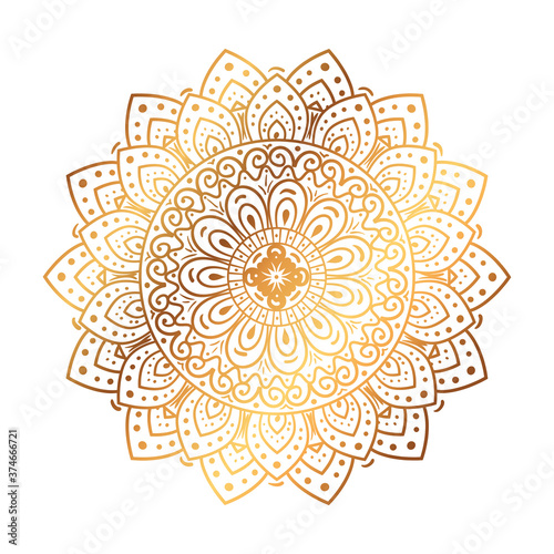 golden flower mandala in white background vector illustration design