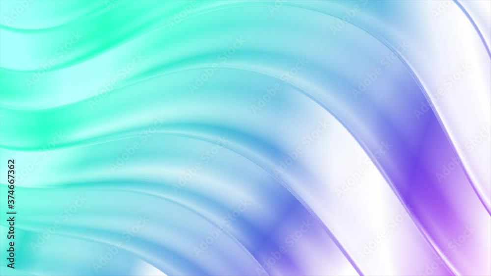 Cyan and violet glossy waves abstract motion background. Video animation Ultra HD 4K 3840x2160