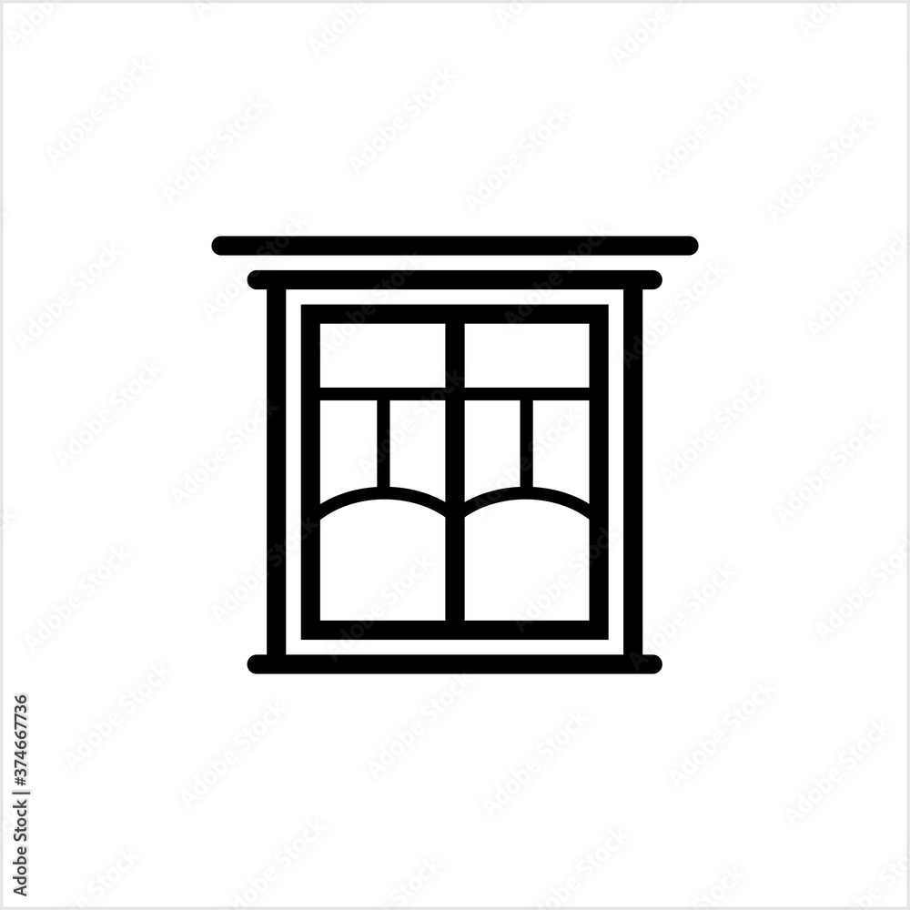 Window Icon, Wall Opening In Home For Sound, Light, Air Ventilation Window Icon, Wall Opening In Home For Sound, Light, Air Ventilation