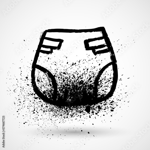 Baby diapers. Doodle style