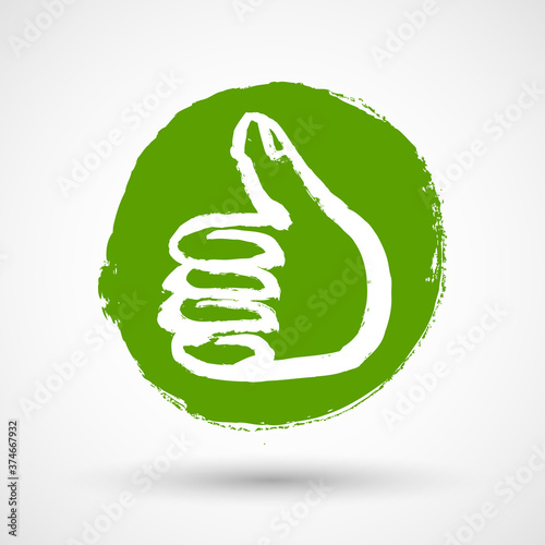 Grunge Thumb Up Gesture (Expressing Satisfaction, Approvement, Success)
