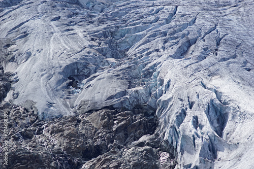 Nahaufnahme des Schlatenkees - Gletscherzunge des Großvenedigers in Österreich photo