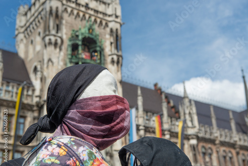 Mannequin with anti covit mask in munich photo