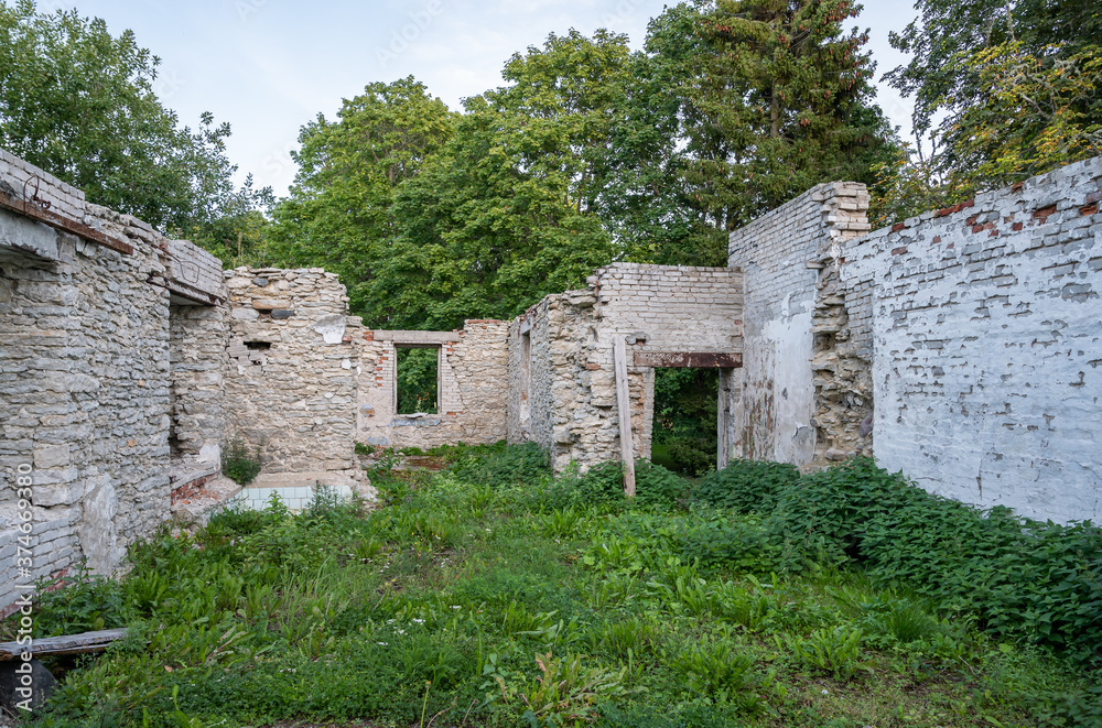 stone ruins of manor