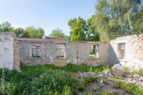 stone ruins of manor