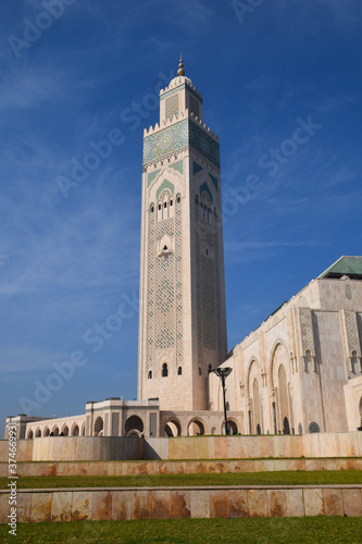 minaret of hassan ii mosque casablanca, morocco