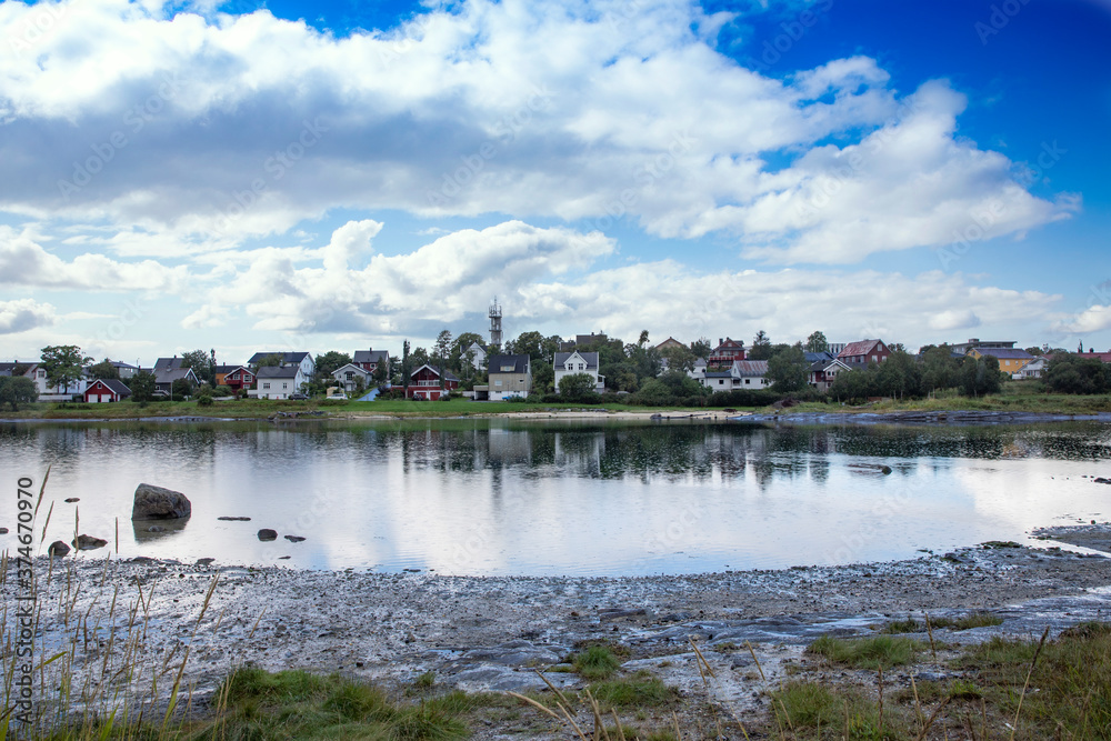 Smal lake in city , Northern Norway Smal lake in city , Northern Norway