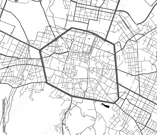 Urban city map of Bologna. Vector poster. Grayscale street map.