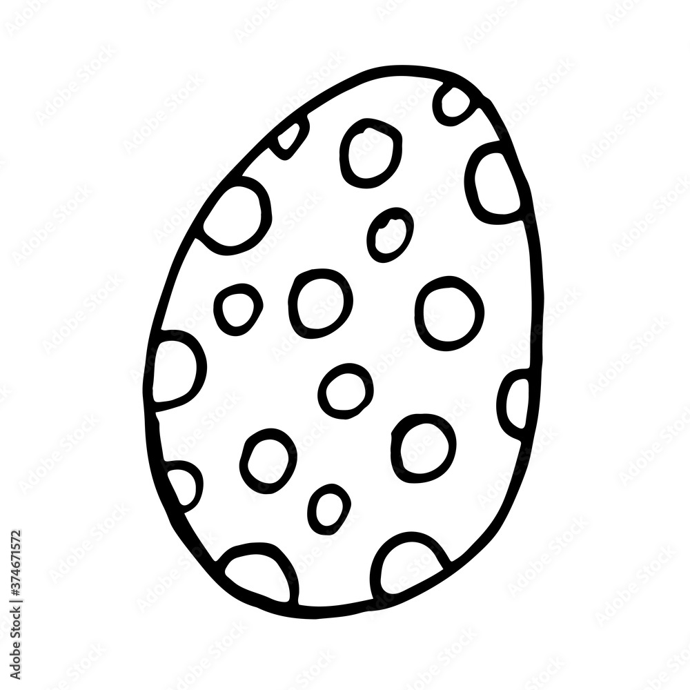 Easter egg drawing. Hand drawn vector illustration in doodle style. Festive object. Line art Easter egg drawing. Hand drawn vector illustration in doodle style. Festive object. Line art