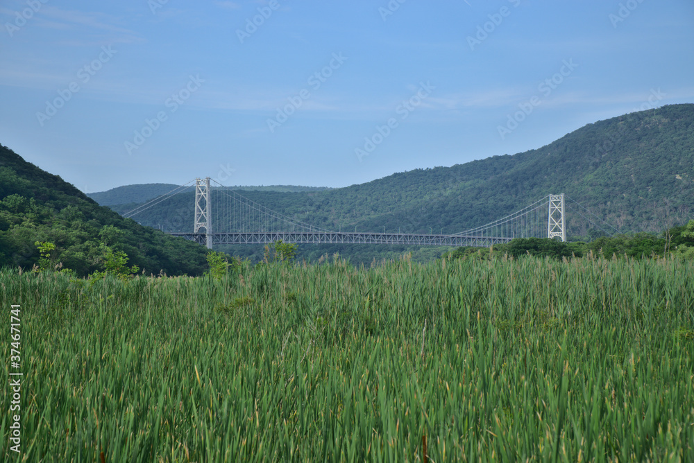 Bear Mountain Bridge from Manitou train station, NY, USA Bear Mountain Bridge from Manitou train station, NY, USA