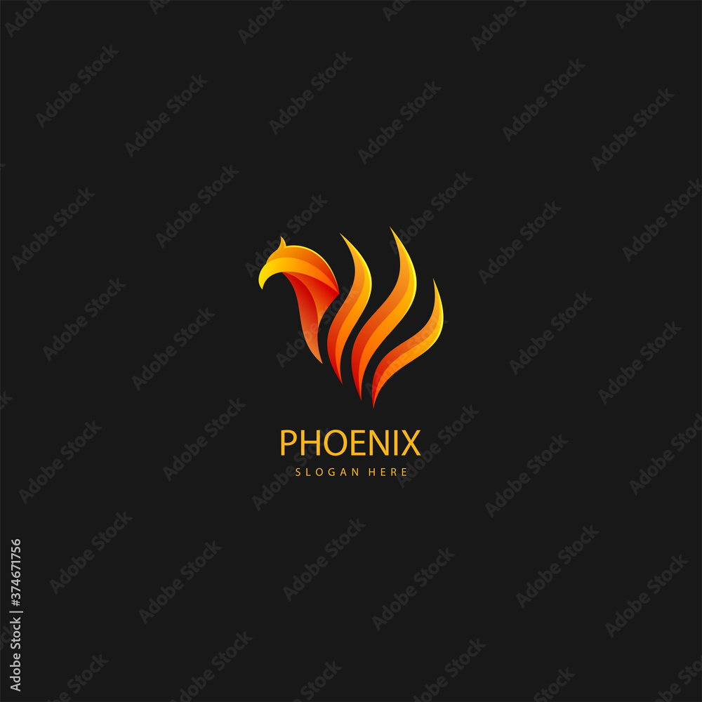 luxury phoenix logo concept. best phoenix bird logo design