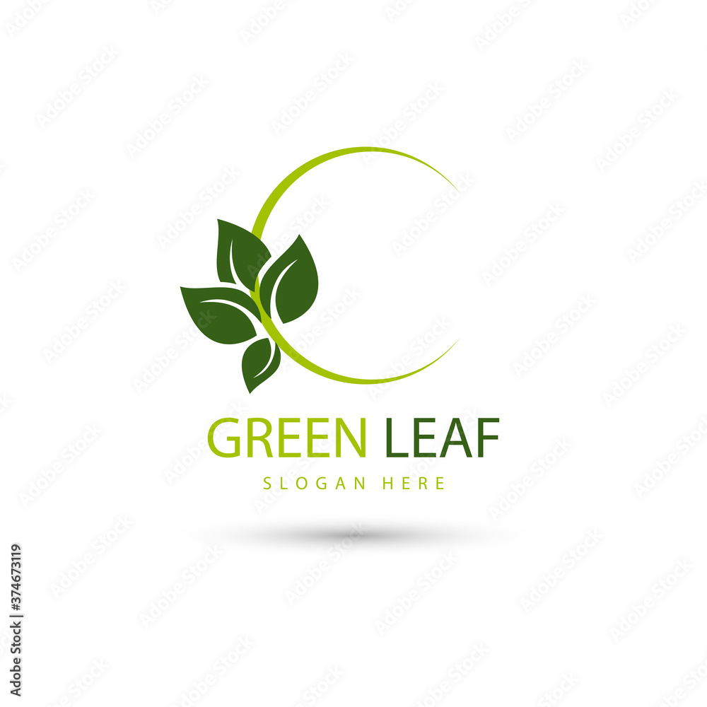 leaf eco green logo design concept template leaf eco green logo design concept template