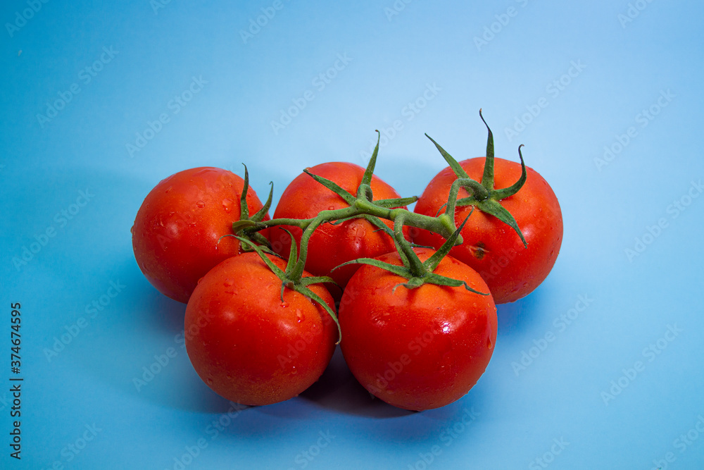 racimo de tomates rojos sobre fondo de color racimo de tomates rojos sobre fondo de color