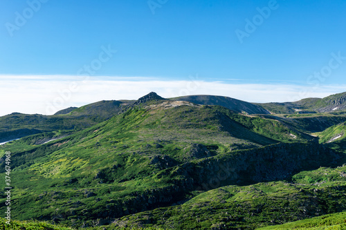 北海道大雪山 黒岳山頂周辺の夏の風景