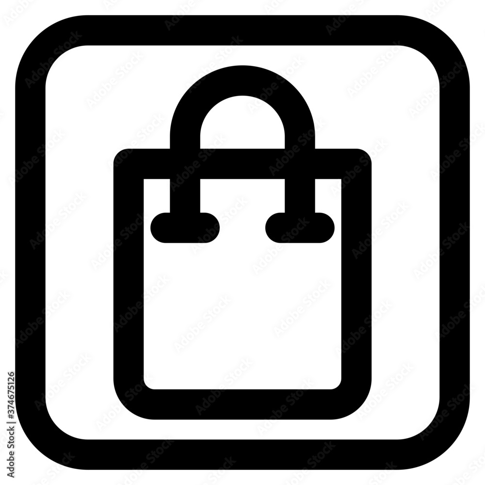 Shopping Bag (E commerce) icon outline vector. isolated on white background Shopping Bag (E commerce) icon outline vector. isolated on white background